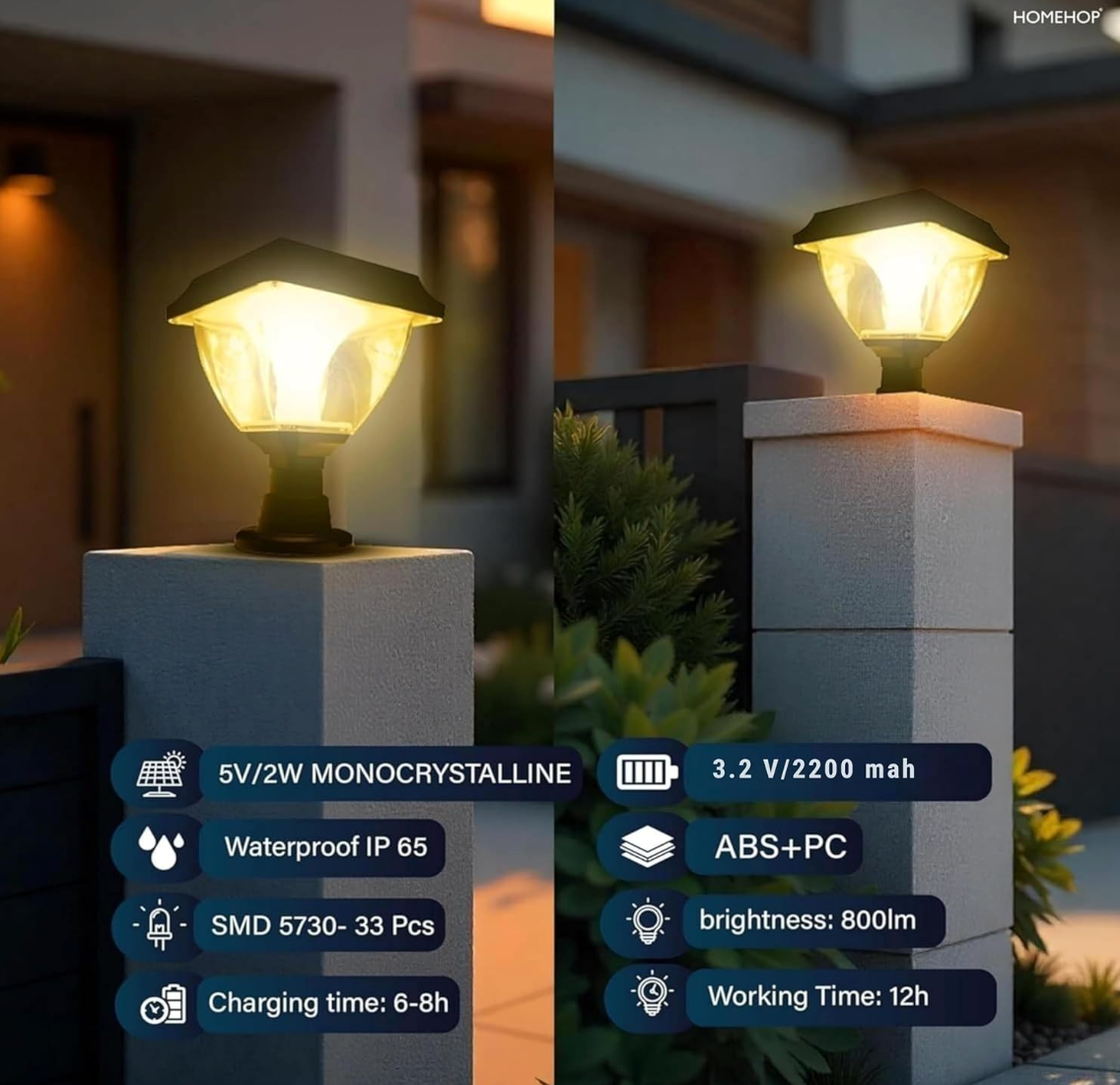 Solar Gate Light With Remote Control